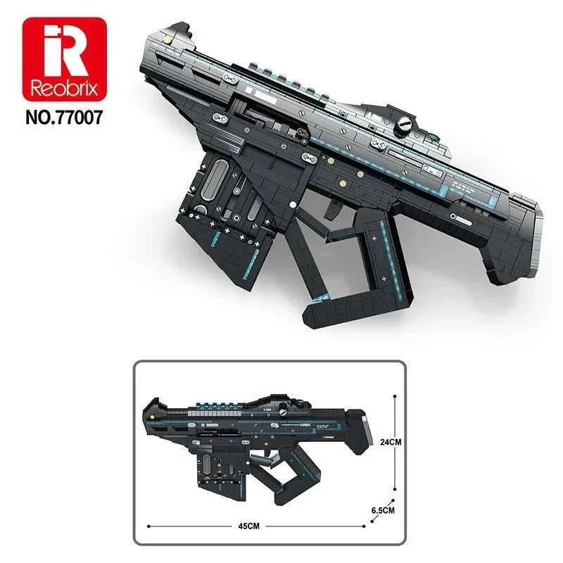 Military Motorized Burst SMG Gun - Building Set | Power Brickz