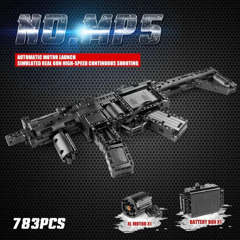 Military Motorized MP5 SMG - Building Set | Power Brickz