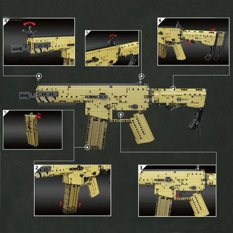Military Scar Assault Rifle - Building Set | Power Brickz