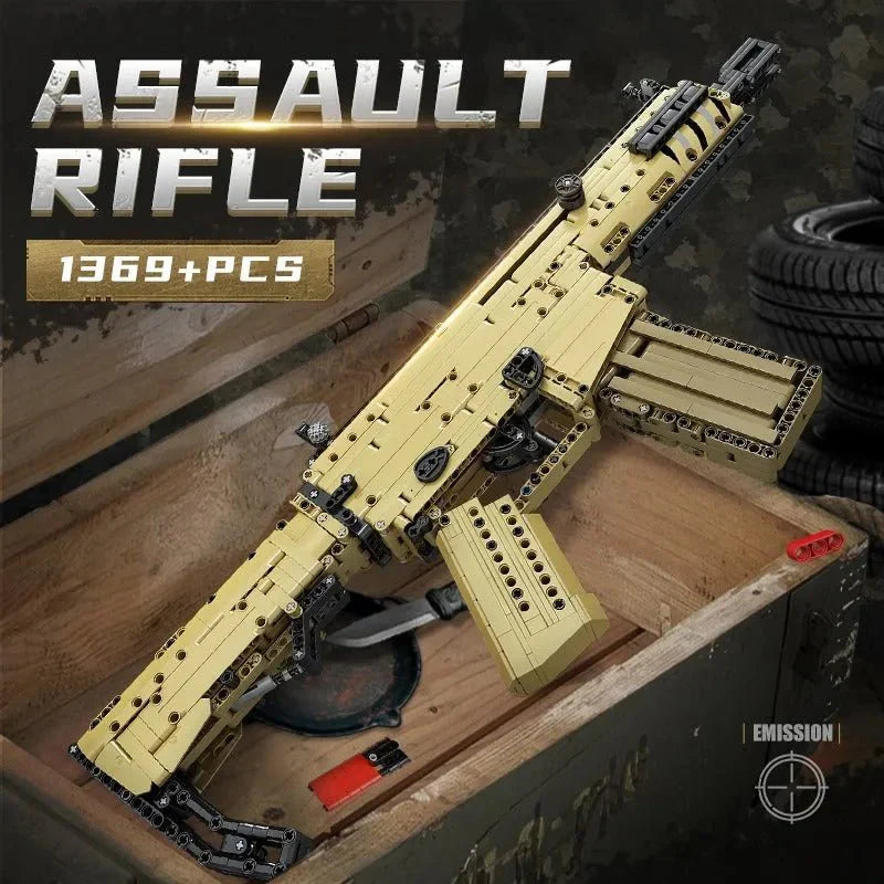 Military Scar Assault Rifle - Building Set | Power Brickz