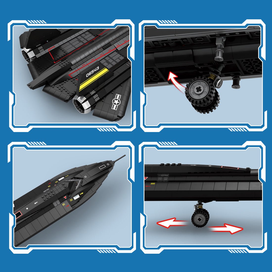 Sr71 Blackbird Tactical Aircraft - Building Set | Power Brickz