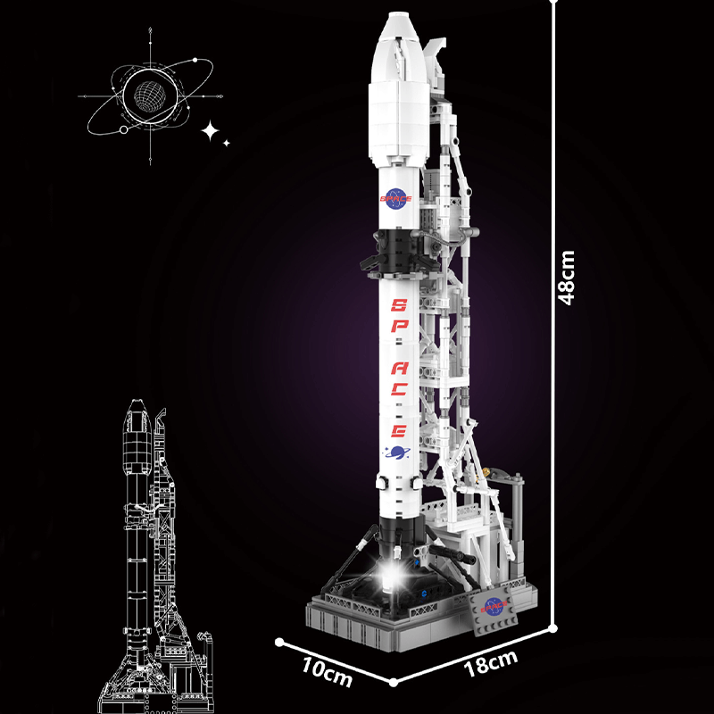 Moon Landing Program Rocket X - Building Set | Power Brickz