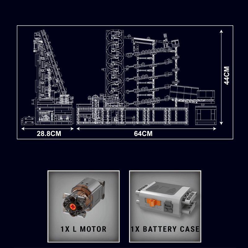 Motorised GBC Marble Run - Building Set | Power Brickz