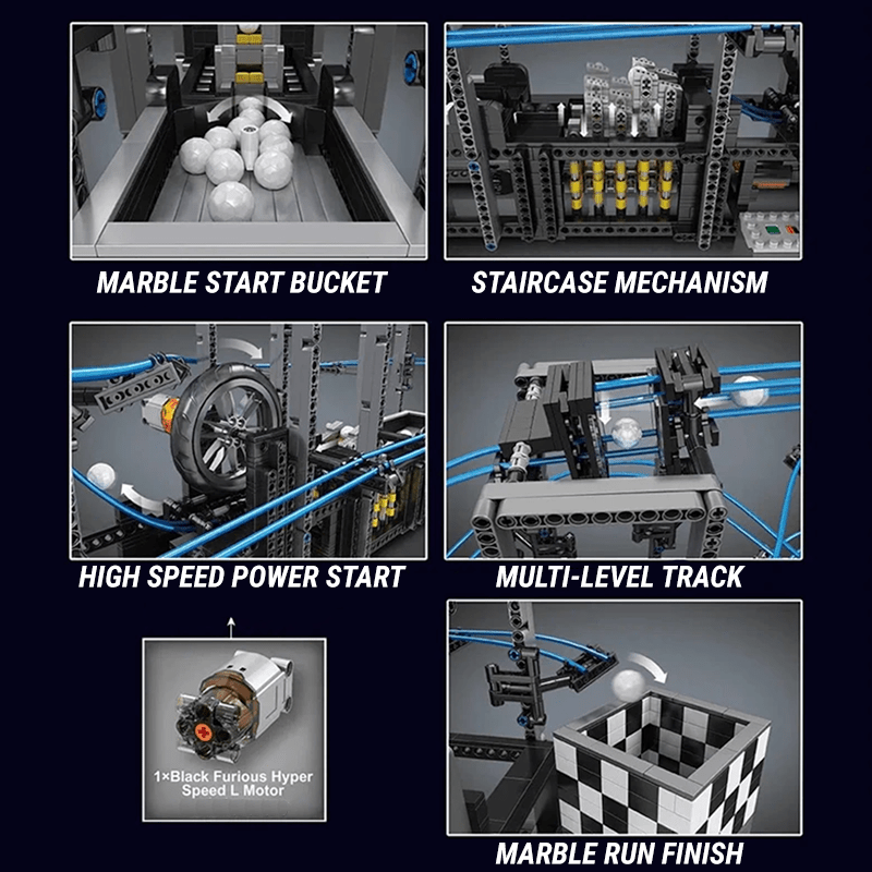 Motorised GBC Marble Run - Building Set | Power Brickz