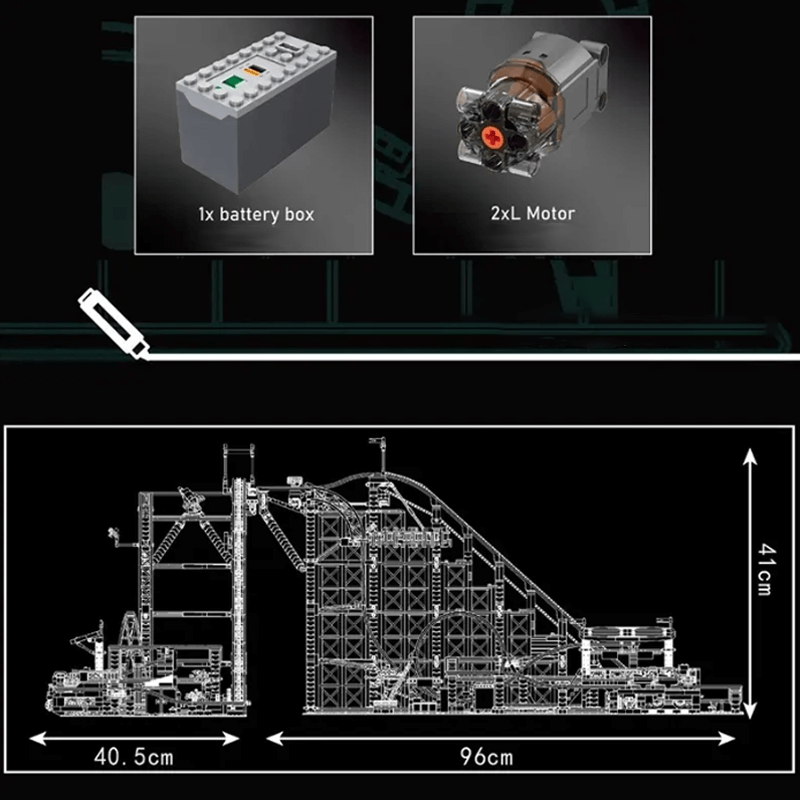 Motorised Looping Roller Coaster - Building Set | Power Brickz