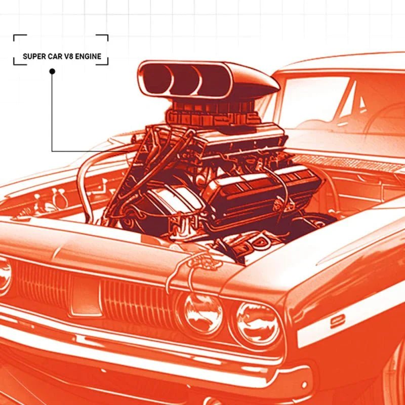 Motorised Muscle V8 | 2347pcs - Power Brickz