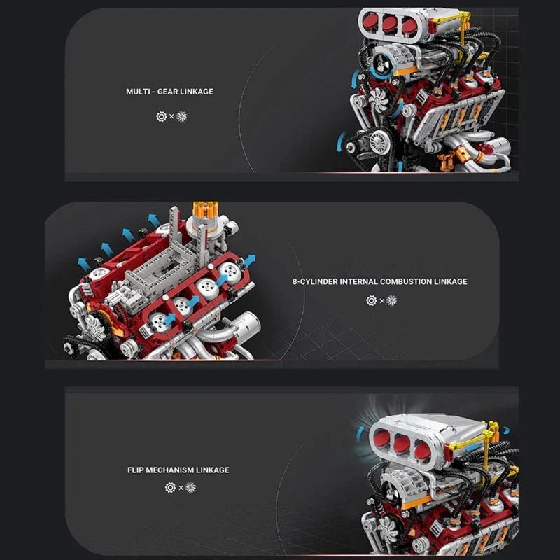 Motorised Muscle V8 | 2347pcs - Power Brickz