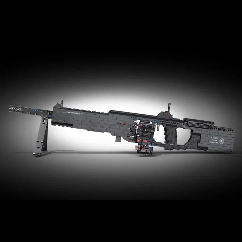 Motorized Burst Light Machine Gun - Building Set | Power Brickz