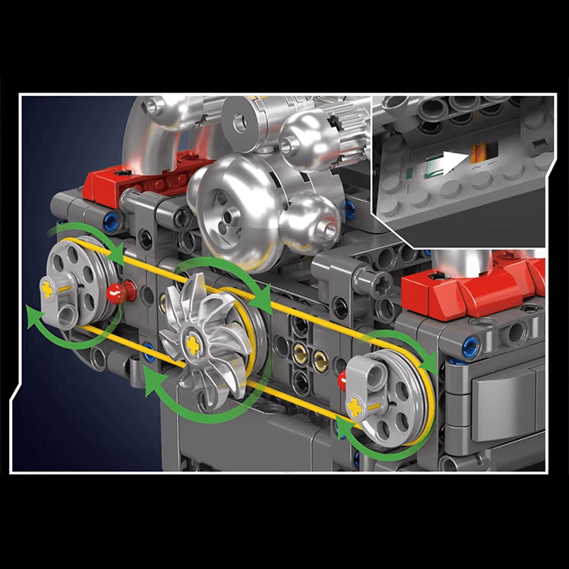 Motorized Flat - 6 Boxer Engine | 608pcs - Power Brickz