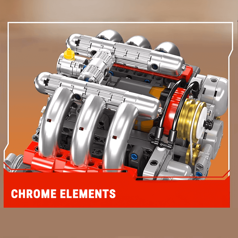 Motorized Flat - 6 Boxer Engine | 608pcs - Power Brickz