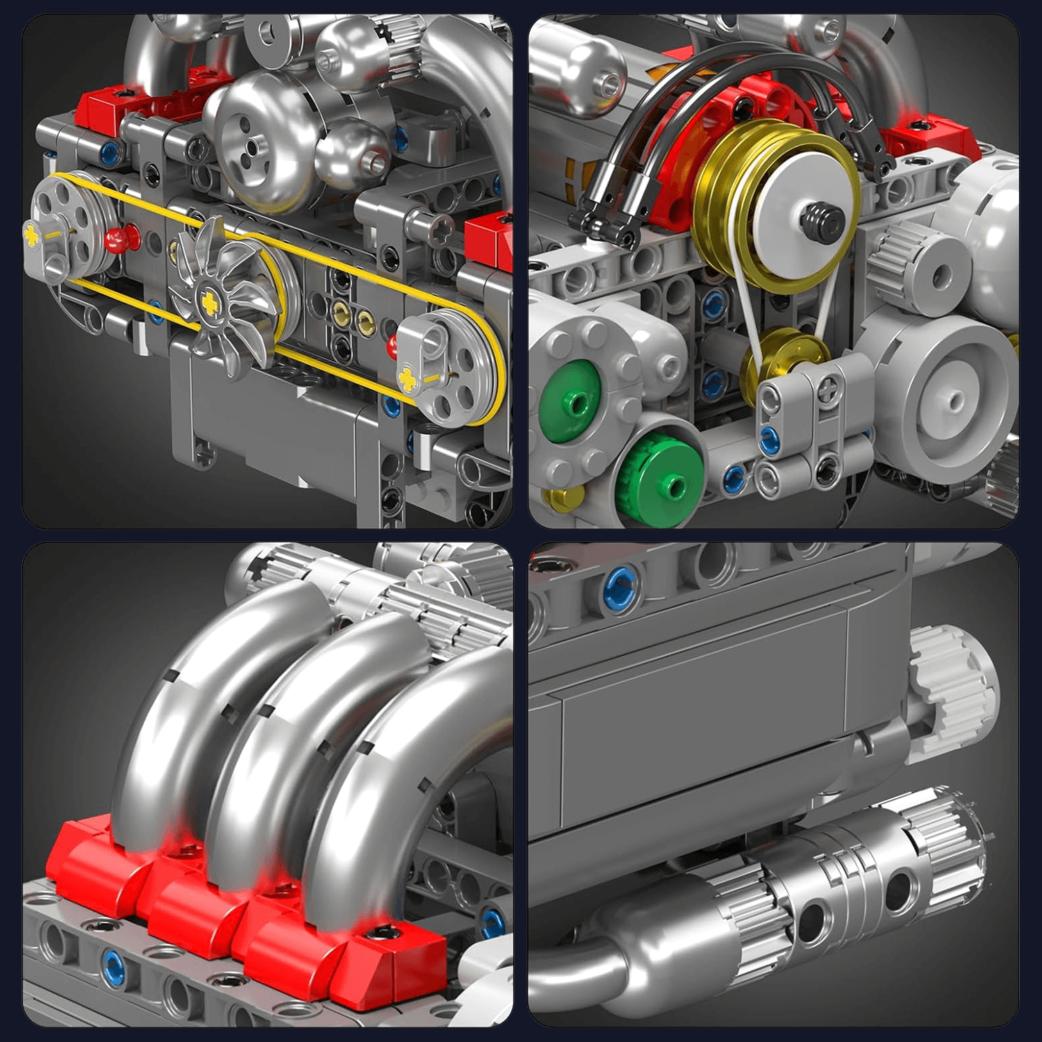 Motorized Flat - 6 Boxer Engine | 608pcs - Power Brickz