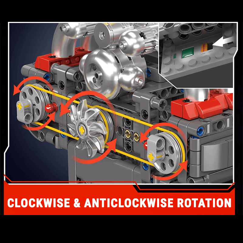 Motorized Flat - 6 Boxer Engine | 608pcs - Power Brickz