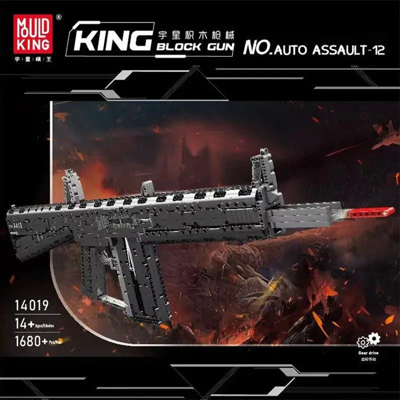 Motorized MPSAA-12 Assault Rifle - Building Set | Power Brickz