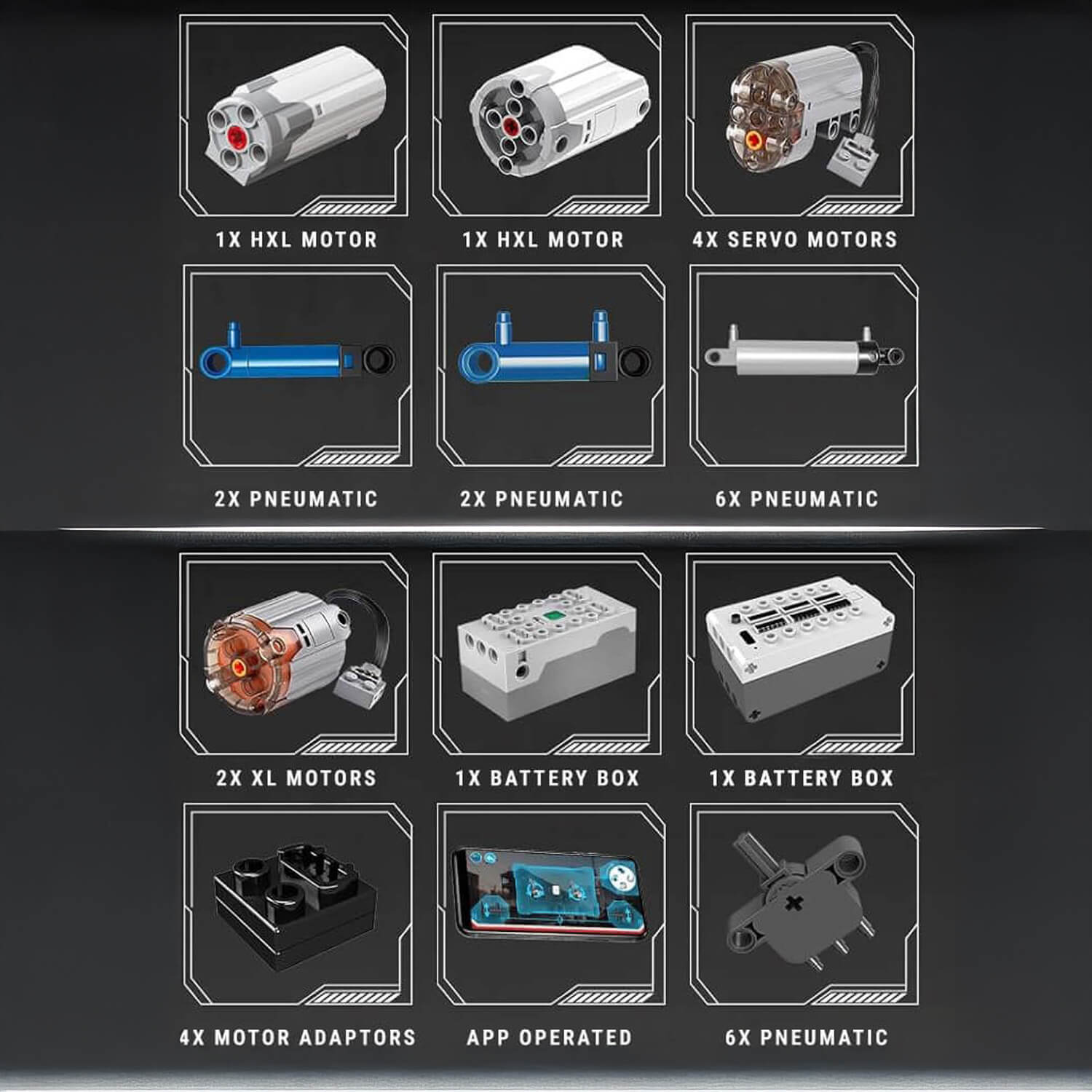 Motorized Pneumatic Claw Excavator | 4194pcs - Power Brickz