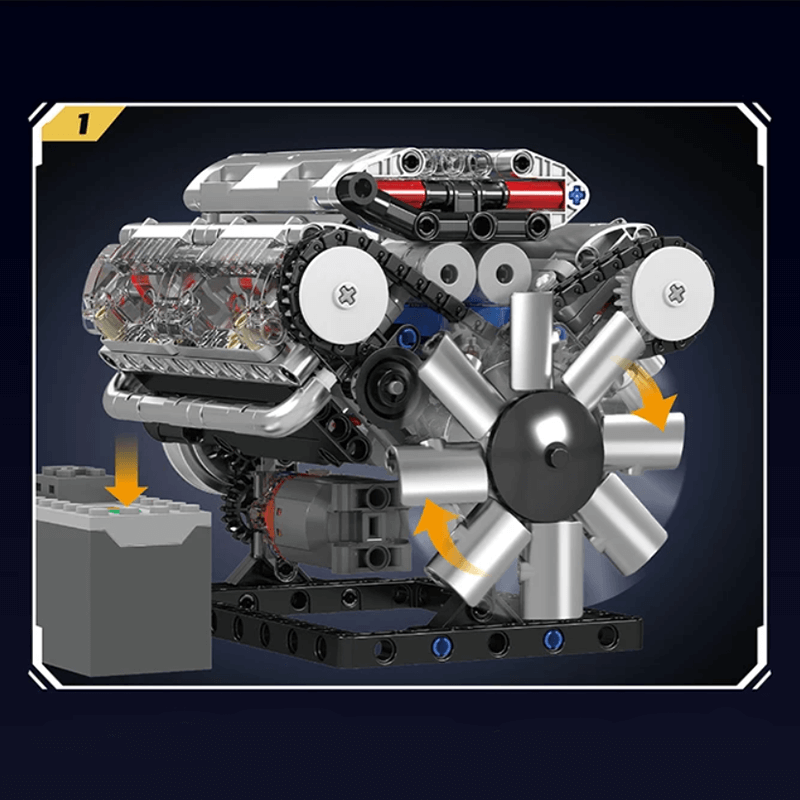 Motorized V8 Muscle Engine | 534pcs - Power Brickz