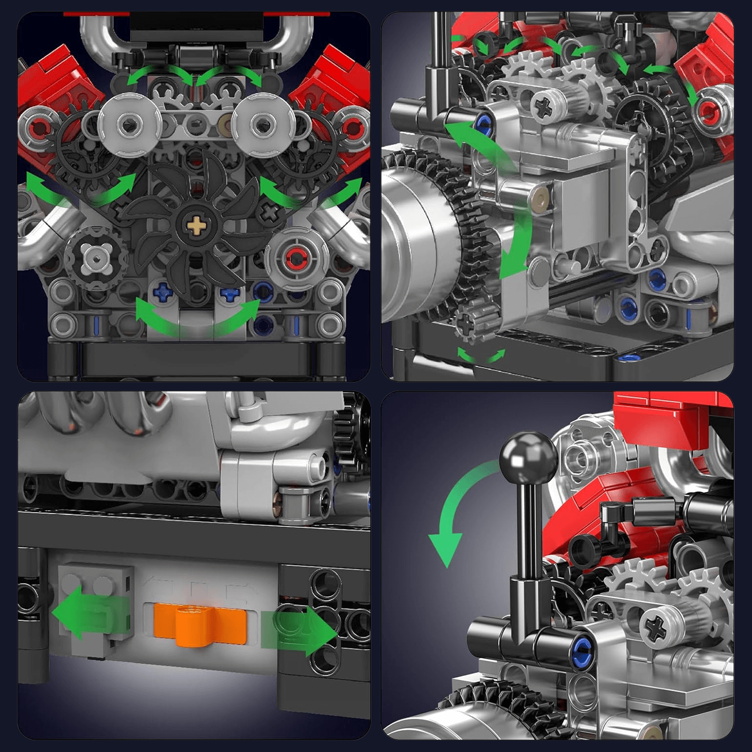 Motorized V8 Supercar Engine | 749pcs - Power Brickz