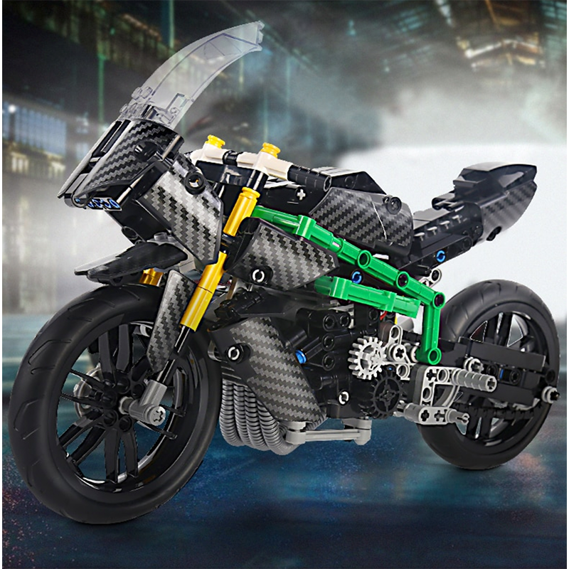 Carbon Performance Motorcycle - Building Blocks Set | Power Brickz