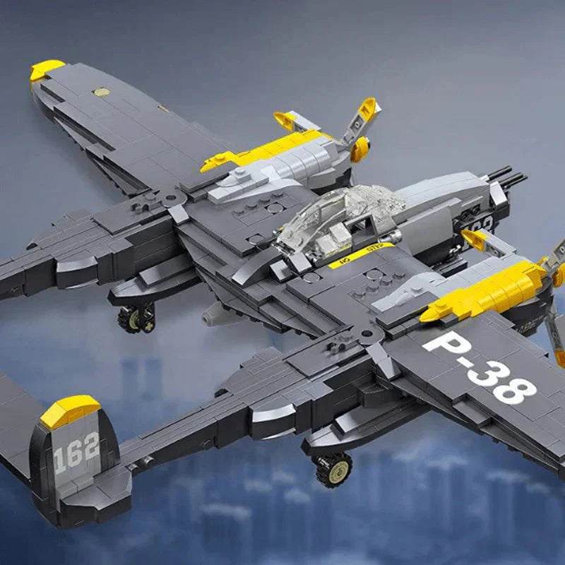 P-38 Fighter - Building Set | Power Brickz
