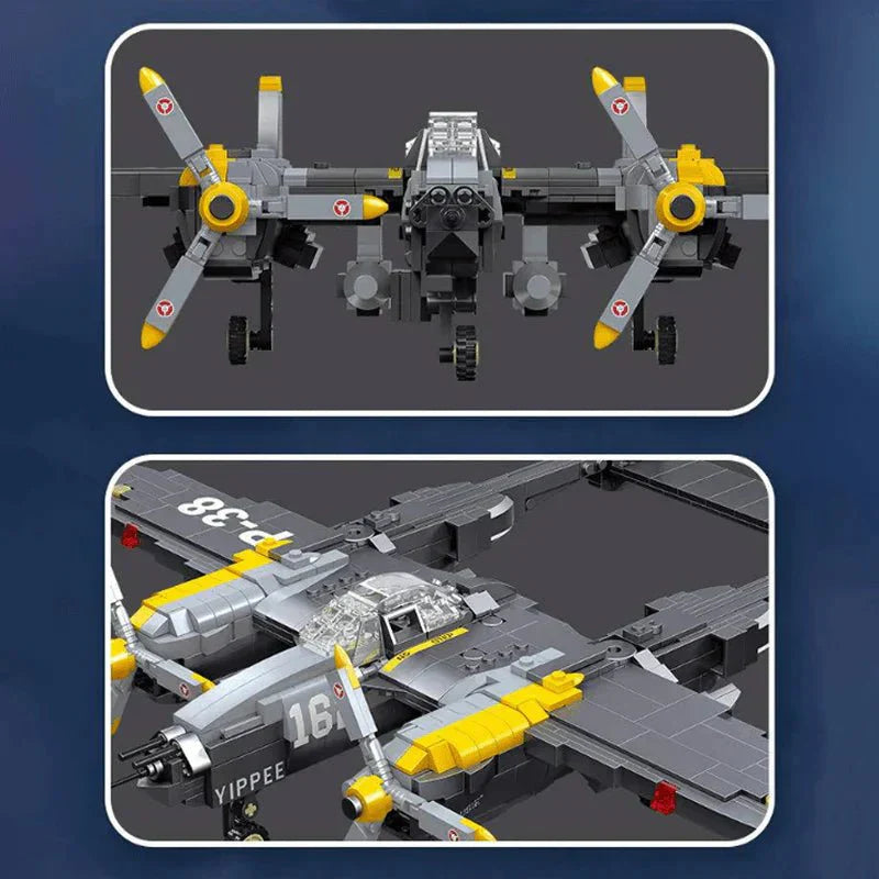 P-38 Fighter - Building Set | Power Brickz