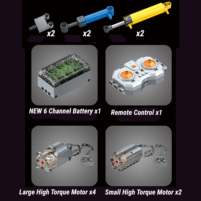 RC Pneumatic Bulldozer - Building Set | Power Brickz