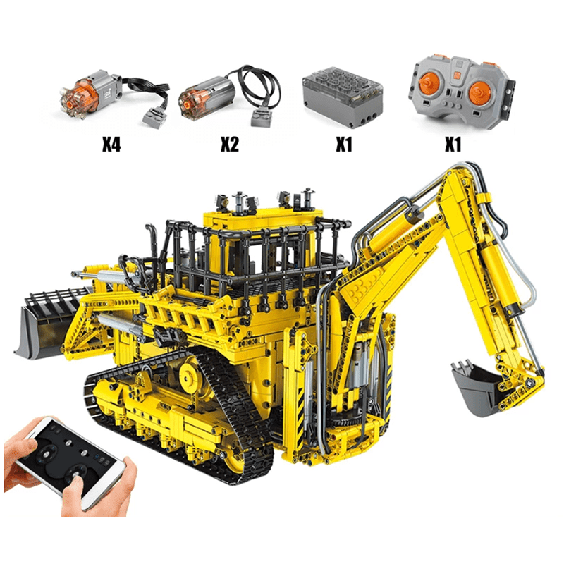 RC Pneumatic Bulldozer - Building Set | Power Brickz