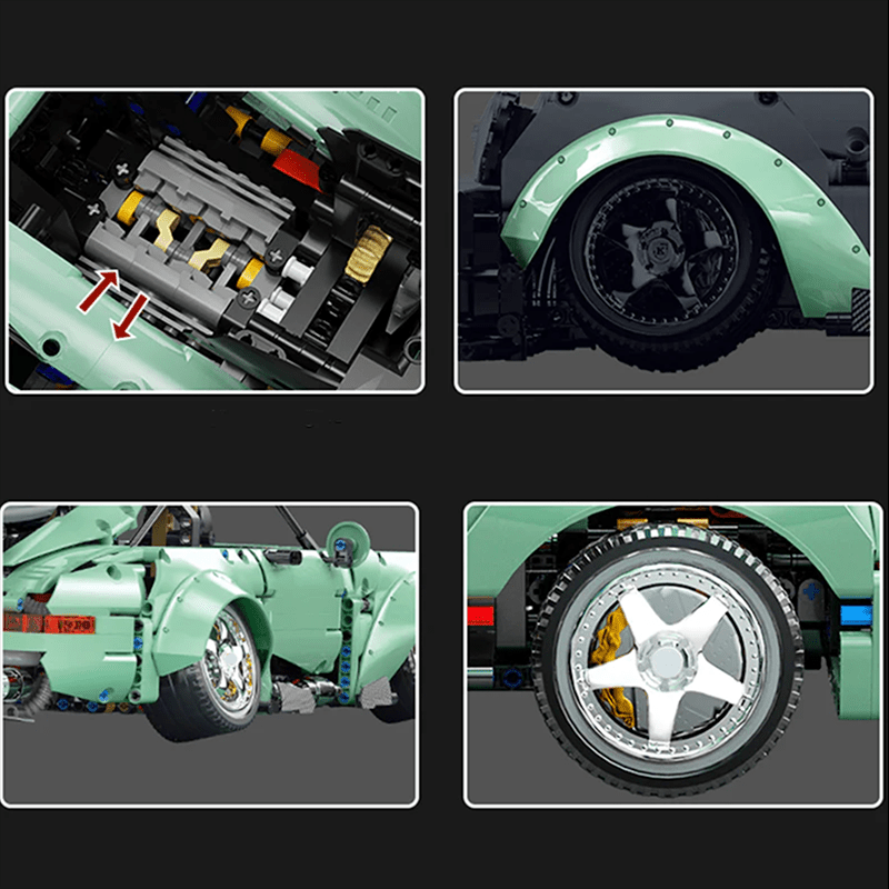 WidebodyRetro Rear-Engine Coupe - Building Blocks Set | Power Brickz