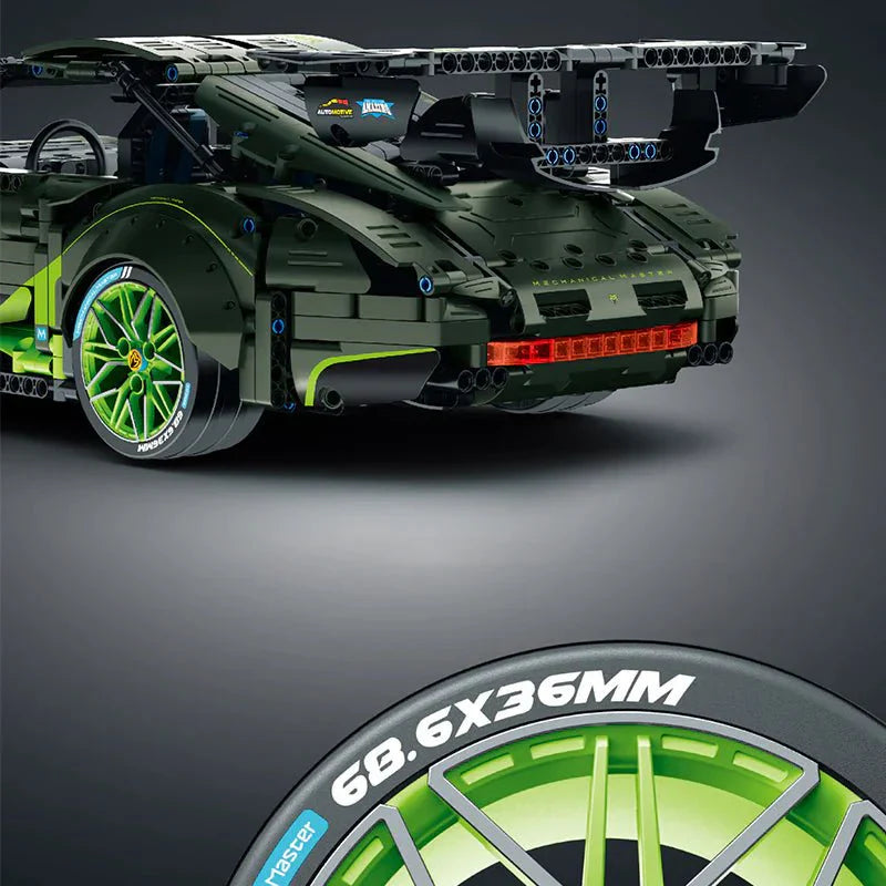 WidebodyRetro Sport Coupe Green - Building Blocks Set | Power Brickz