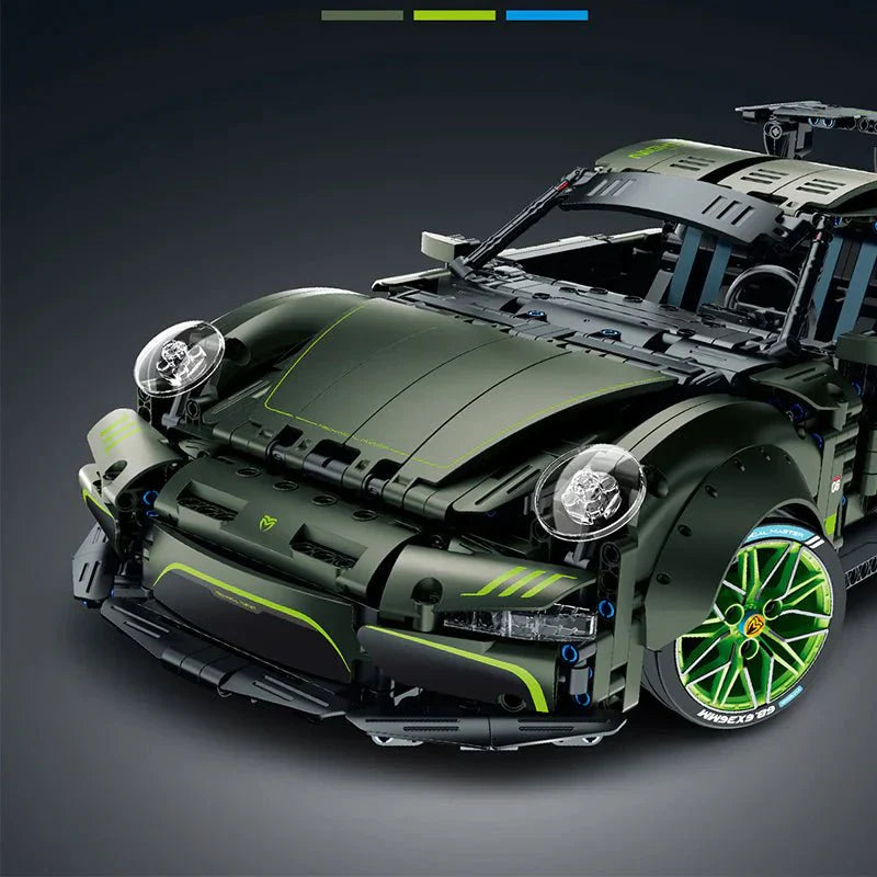 WidebodyRetro Sport Coupe Green - Building Blocks Set | Power Brickz