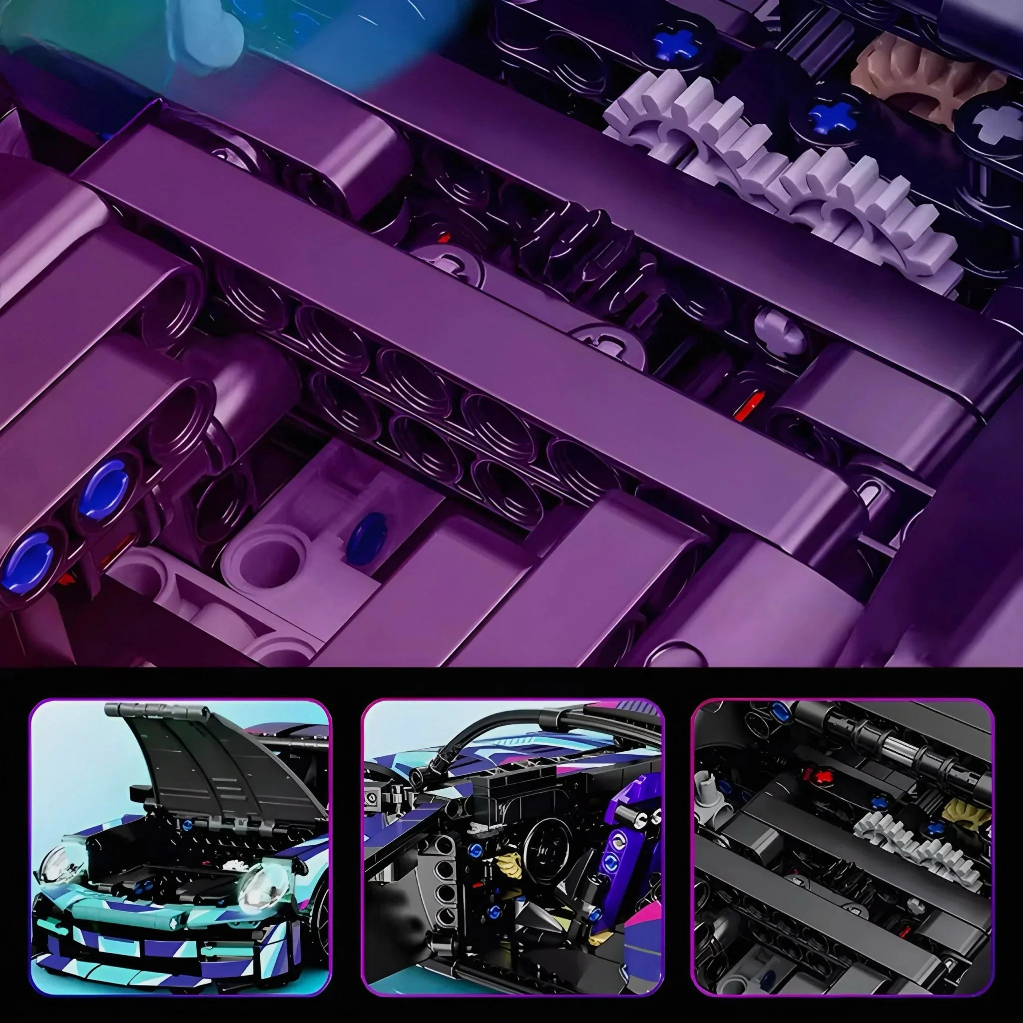 Cyberpunk Street Supercar - Building Blocks Set | Power Brickz