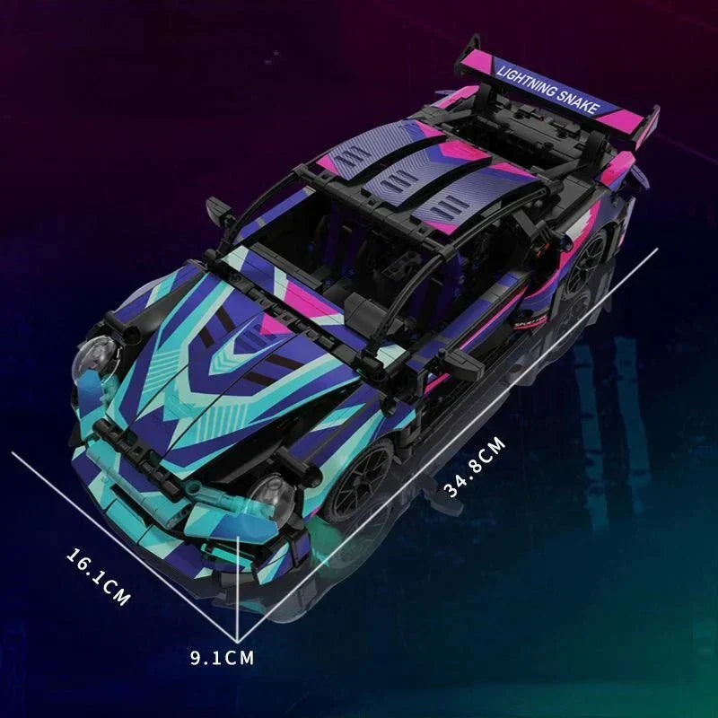 Cyberpunk Street Supercar - Building Blocks Set | Power Brickz