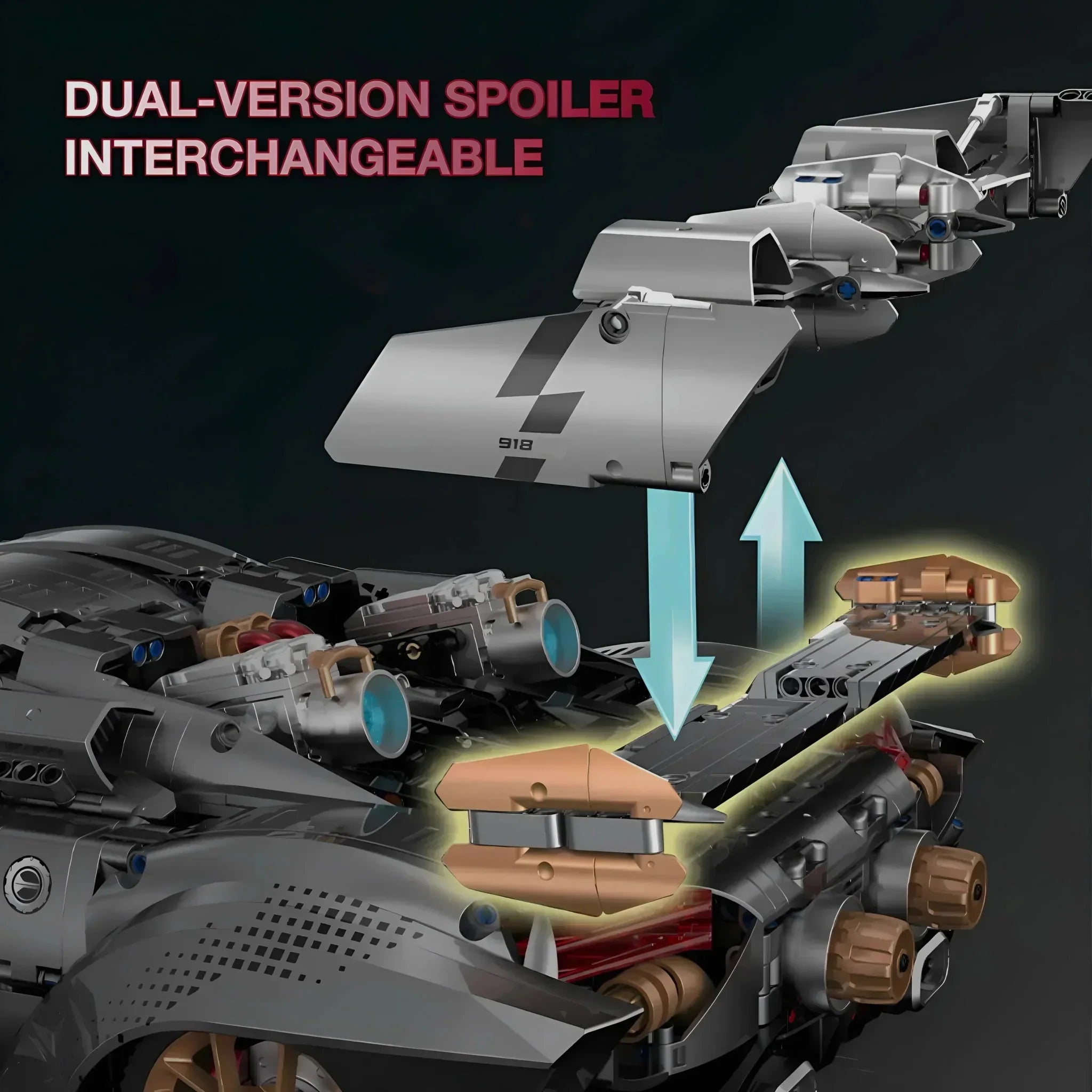 Cyberpunk Hybrid Hypercar Concept - Building Blocks Set | Power Brickz