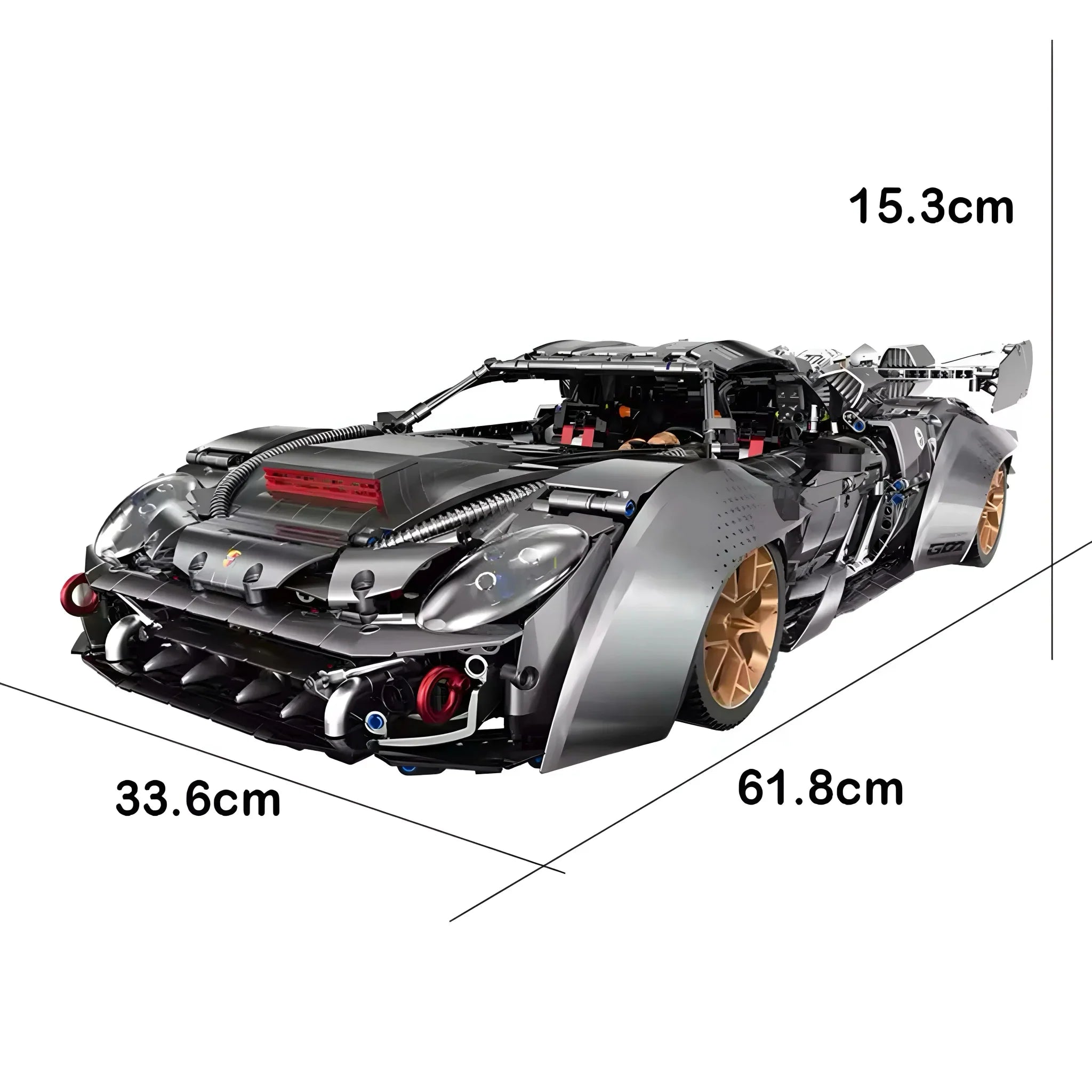 Cyberpunk Hybrid Hypercar Concept - Building Blocks Set | Power Brickz