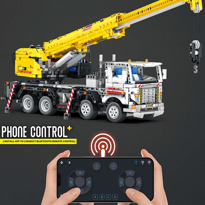 Crane Truck Remote Control - Building Blocks Set | Power Brickz