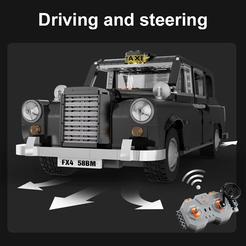London Taxi TX4 Remote Control - Building Blocks Set | Power Brickz
