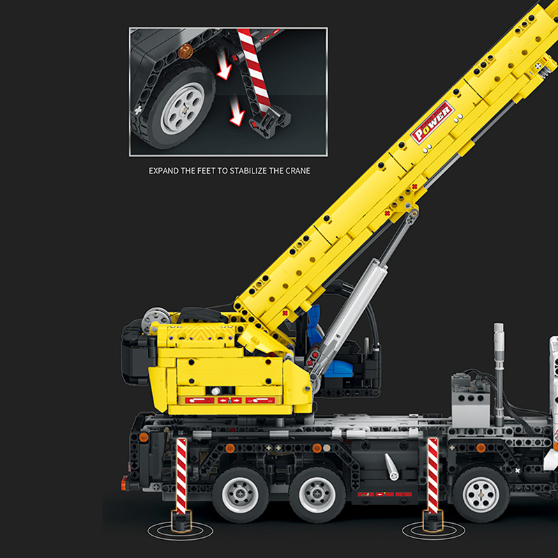 Crane Truck Remote Control - Building Blocks Set | Power Brickz