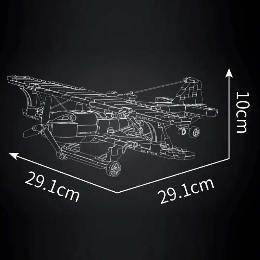 Racing Biplane American Style | 540pcs - Power Brickz