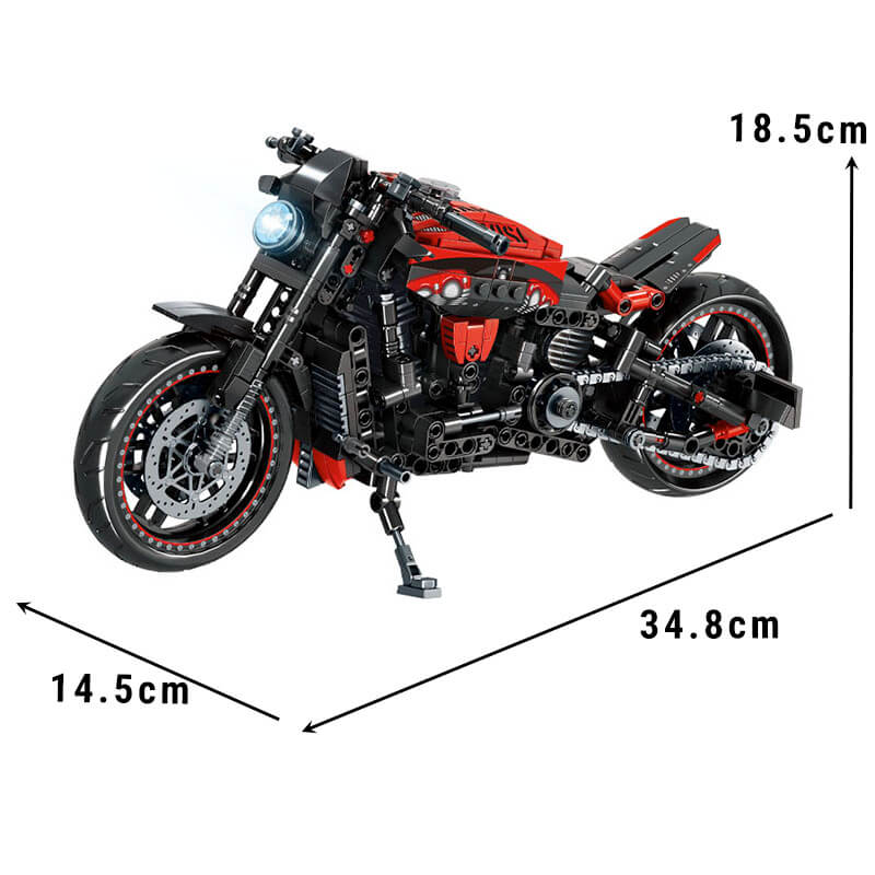 Modern Cruiser Motorcycle - Building Blocks Set | Power Brickz