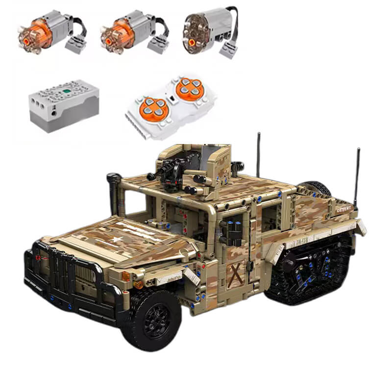 RC Military H2 Technical Truck - Building Blocks Set | Power Brickz