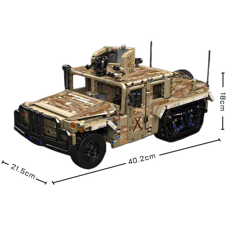 RC Military H2 Technical Truck - Building Blocks Set | Power Brickz