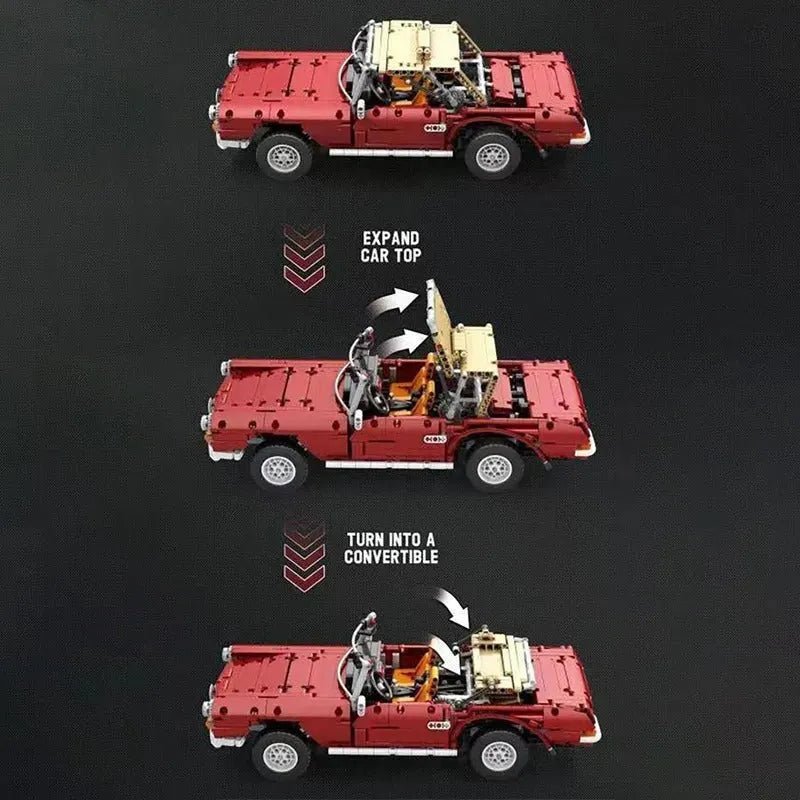 RC Motorized Vintage Roadster - Building Blocks Set | Power Brickz