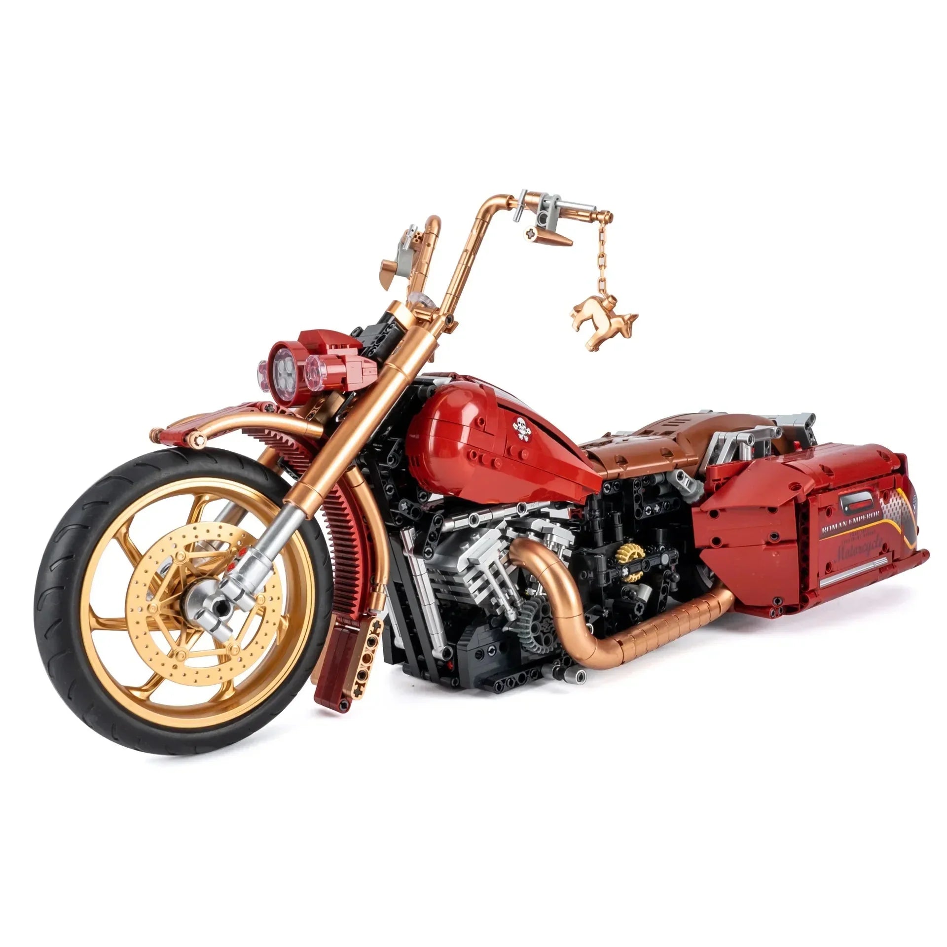 Red Custom Chopper - Building Set | Power Brickz