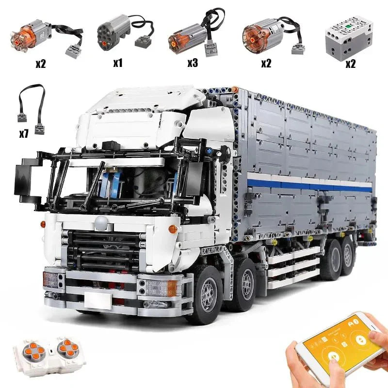 RC Wing-Body Cargo Truck - Building Blocks Set | Power Brickz
