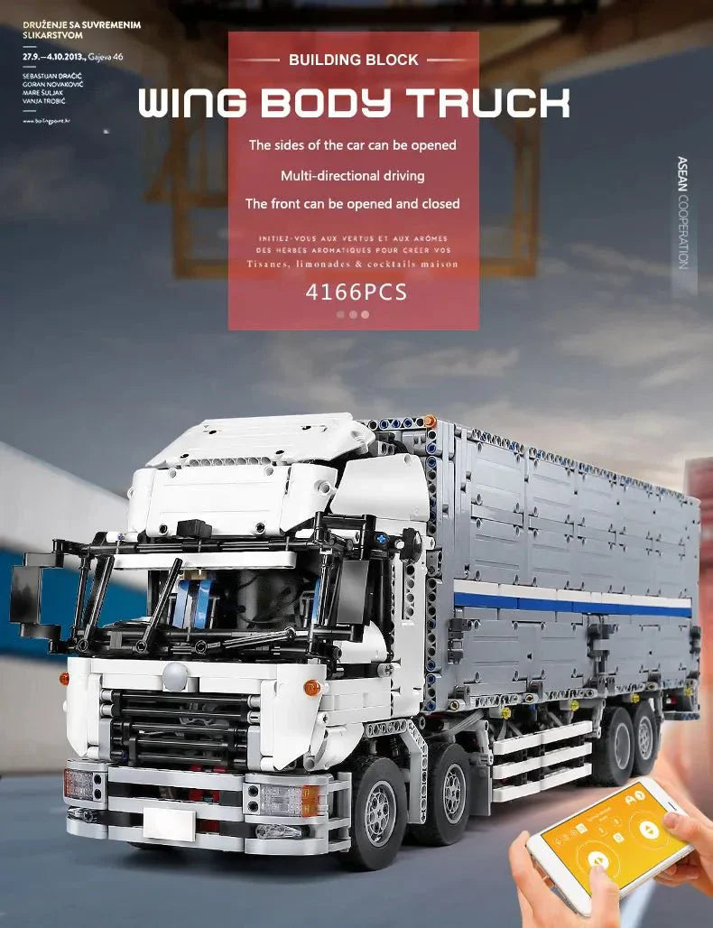 RC Wing-Body Cargo Truck - Building Blocks Set | Power Brickz