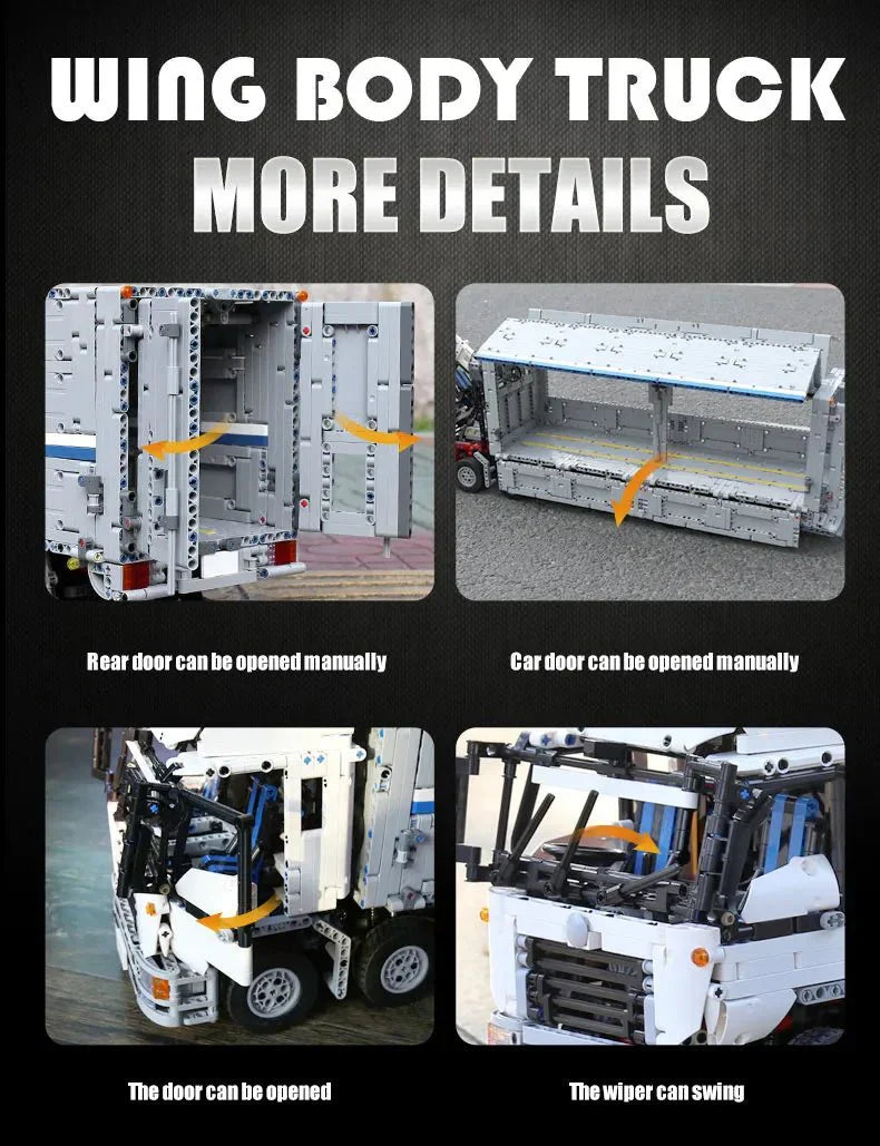 RC Wing-Body Cargo Truck - Building Blocks Set | Power Brickz
