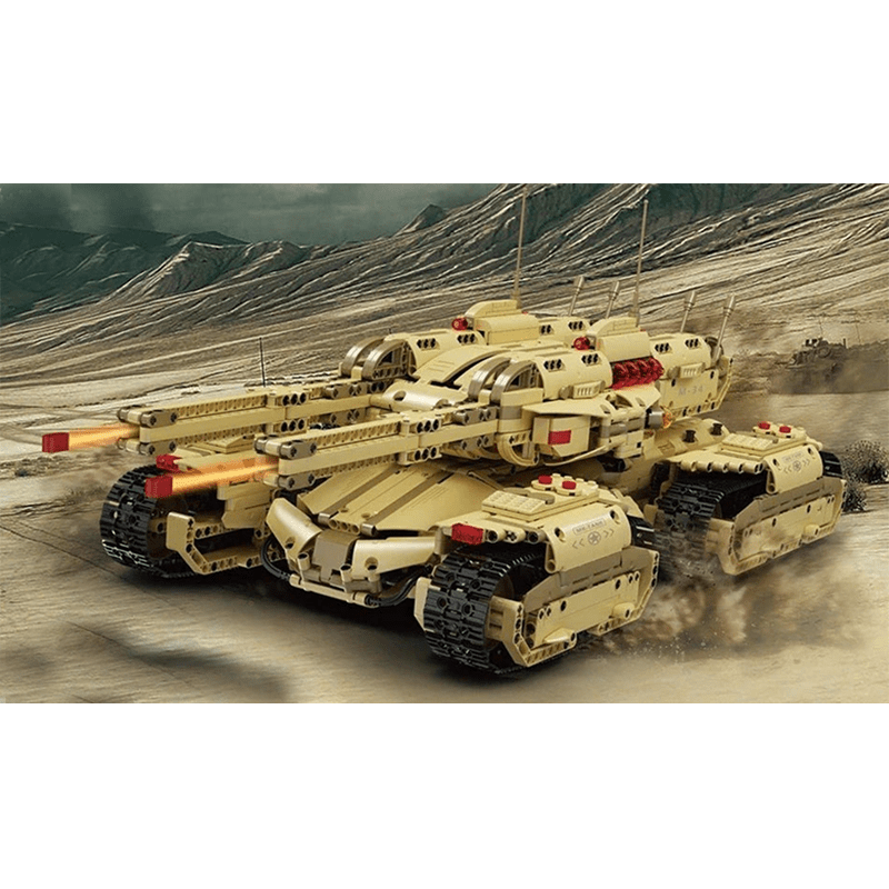 Remote Controlled Army 4 Track Tank - Building Set | Power Brickz