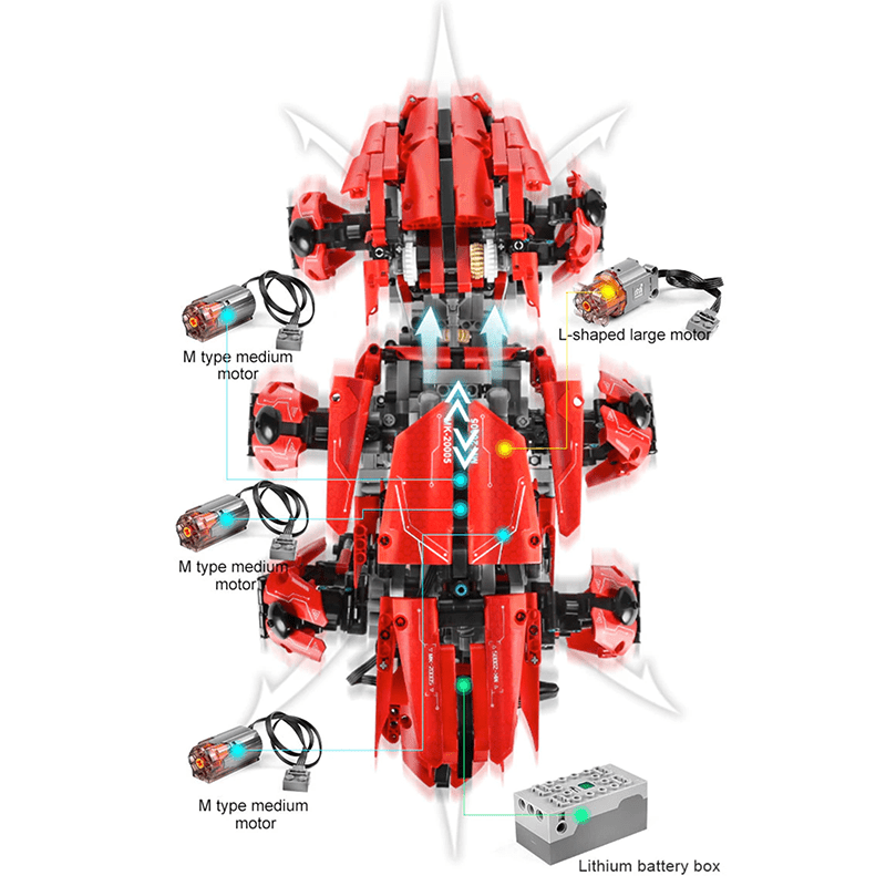 Remote Controlled Battle Hexapod - Building Set | Power Brickz