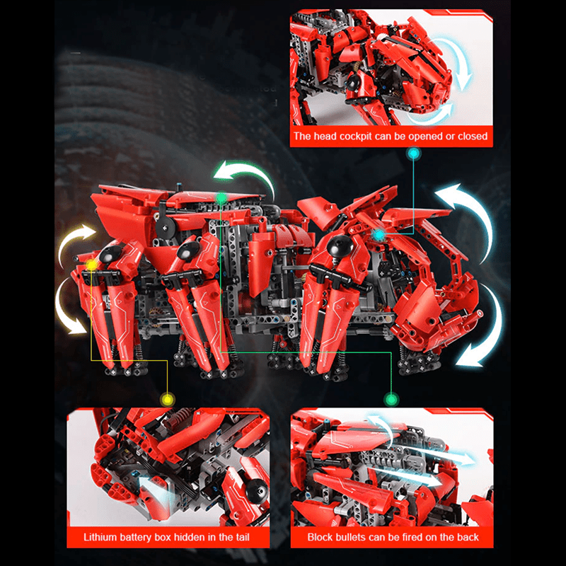 Remote Controlled Battle Hexapod - Building Set | Power Brickz