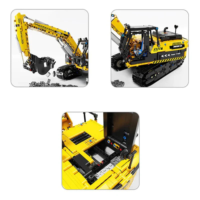 RC Heavy-Duty Excavator - Building Set | Power Brickz