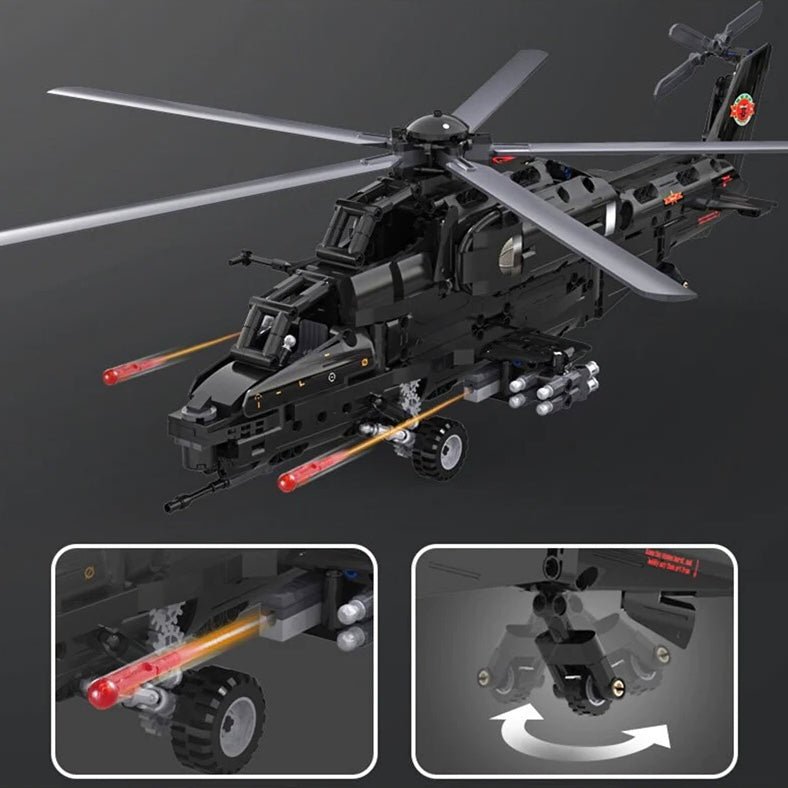 Remote Controlled Helicopter – brick-built display model made from building blocks