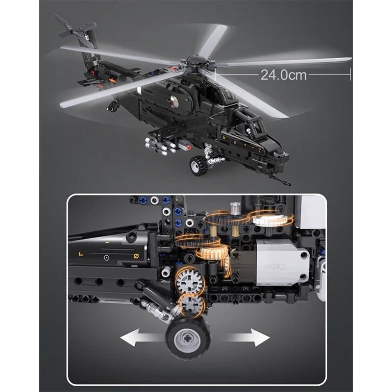 Remote Controlled Helicopter – brick-built display model made from building blocks
